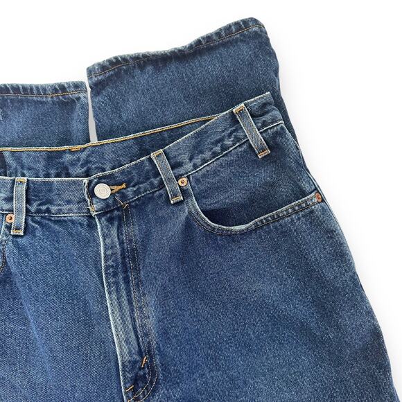 Vintage 90s Levis Jeans 550 Relaxed Fit Cotton Dark Wash Blue Denim Mens W36 L34 - Picture 8 of 16